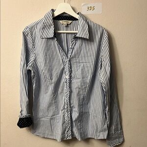 St. John's Bay Blue and White Striped Blouse